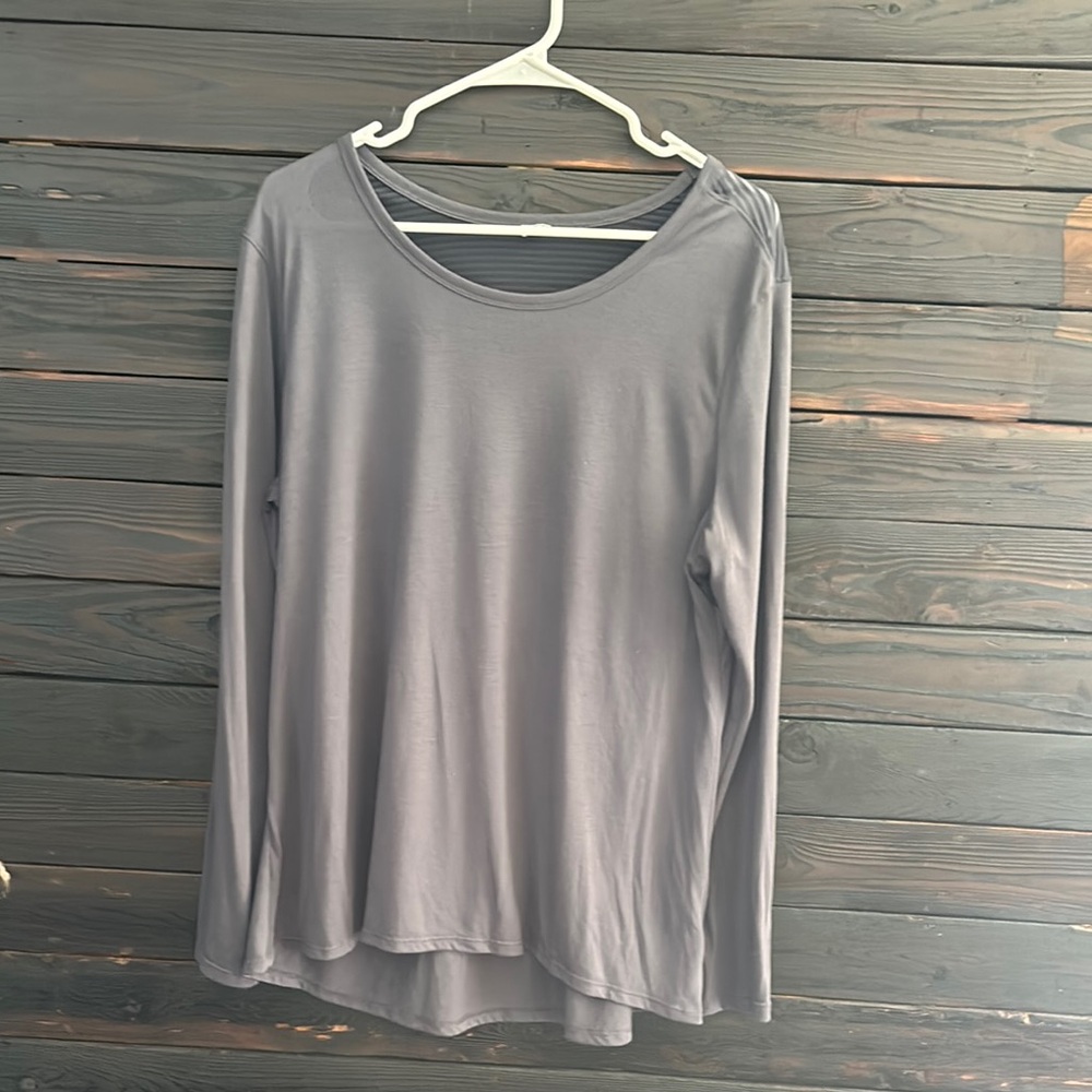 Gray Long Sleeve Women's Top